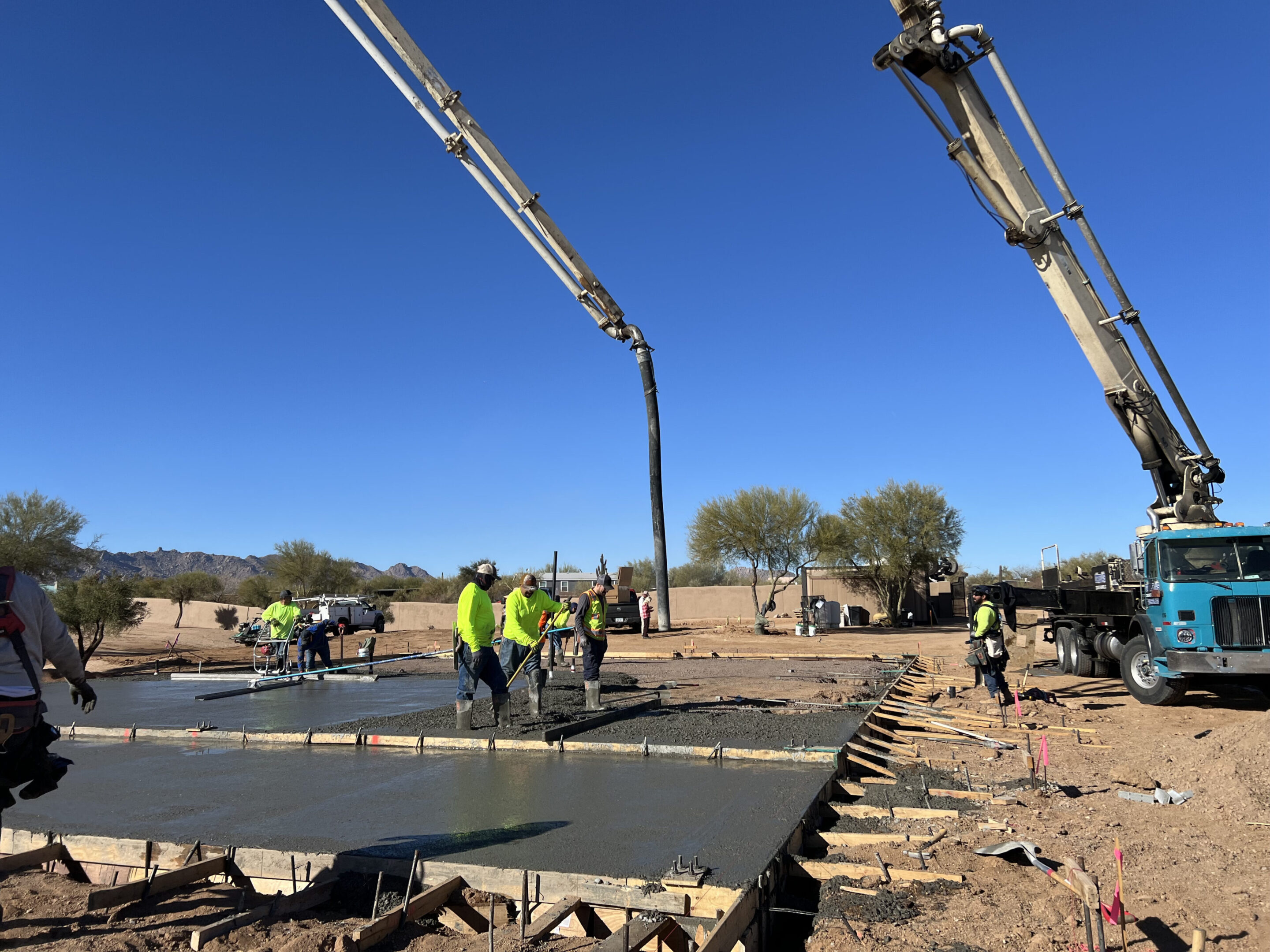 Building site with concrete and machinery
